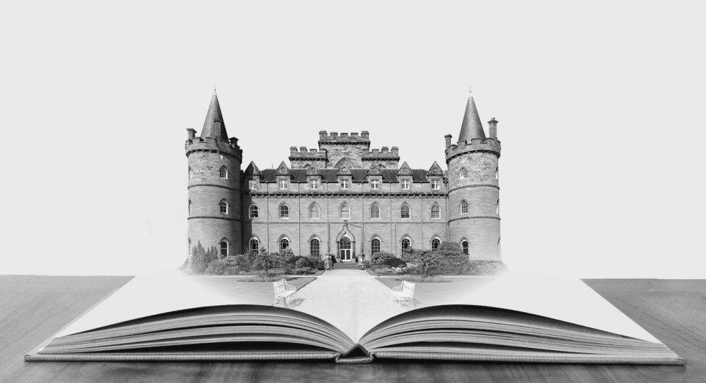 Votre livre d'art - château émergeant d'un livre